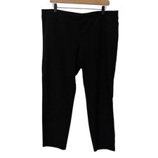 Eileen Fisher Woman Black Straight Leg Elastic Waist Pull On Pants 1X Office