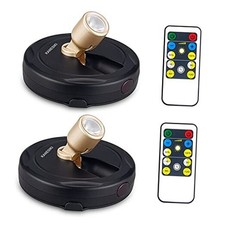 Spotlight Battery Operated, Wireless LED Puck Light, Dimmable Accent Spot Gold