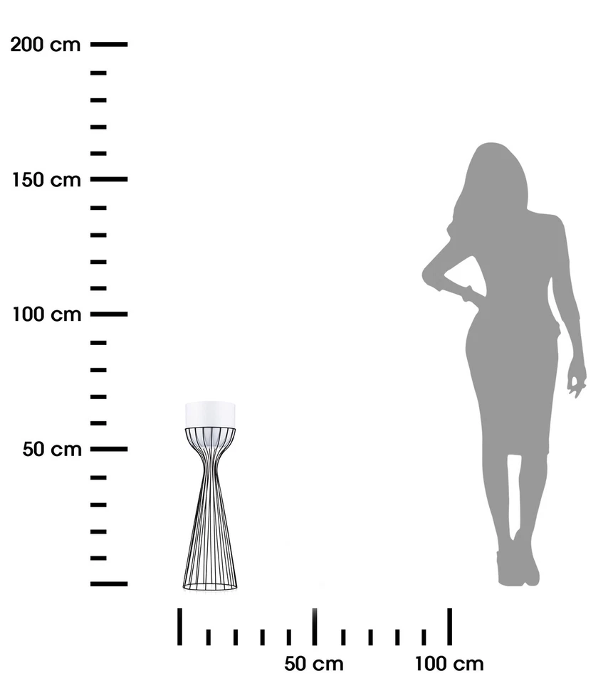 HowHomely Blumenständer Metall Übertopf schwarz weiß rund Draht Blumensäule 68cm - Bild 3 von 4