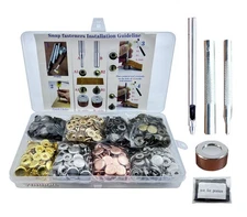 12.5MM Leather snap Fasteners kit， Brass Metal Button Snaps for Clothes、Jacke...