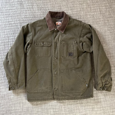 #ad #ad Sorel Men’s Corduroy Collar Fleece Lined Chore Barn Jacket Olive Green Size M $89.99