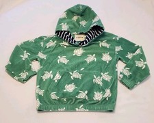 Mini Boden Kids Sz 7/8 Green Sea Turtles Terry Cloth Hoodie Swim Cover Up