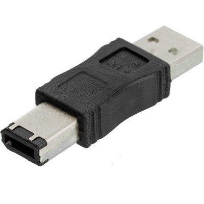 Toptekits Firewire IEEE 1394 6 Pin Male to USB A Convertor Jack black 