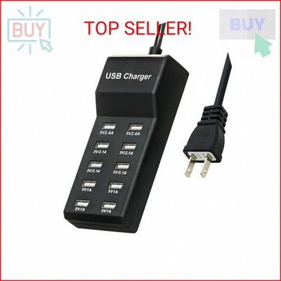Wyssay 50W USB Charging Station with 10-Port Family-Sized Smart USB Ports for Mu