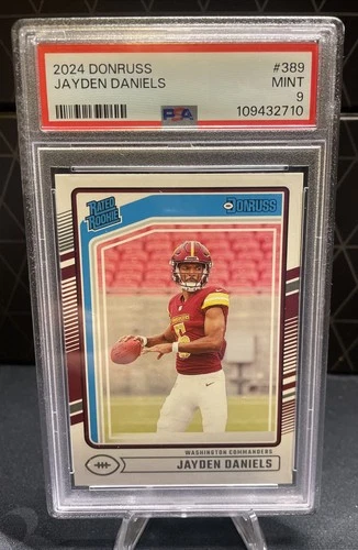 🔥 2024 Panini Donruss Rated Rookie Jayden Daniels #389 (RC) PSA 9 🔥