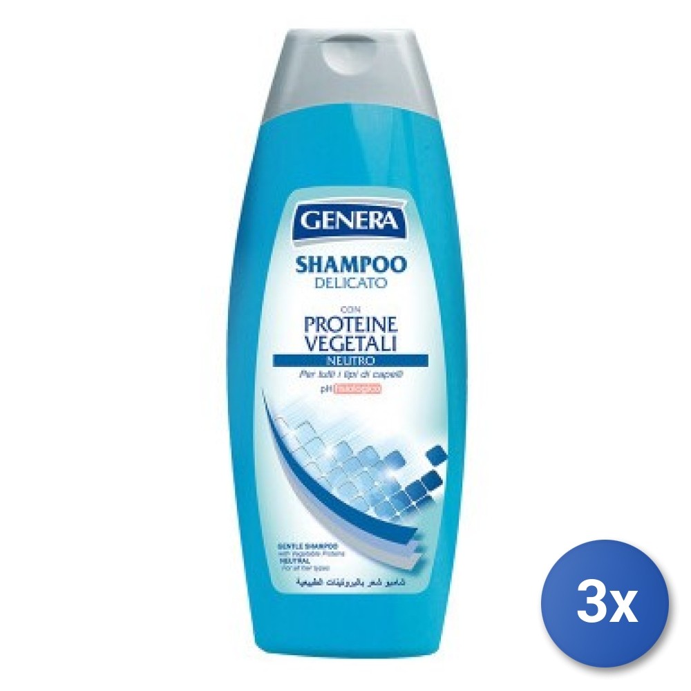 3X Genera Shampoo 1000 ML. Neutro Proteine Vege Made In Italy