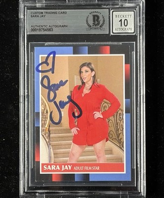 Sara Jay Signed Trading Card Beckett BAS Encapsulated Autograph Grade 10 COA