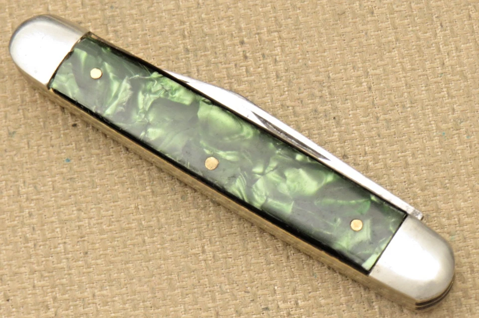 Винтажный KUTMASTER UTICA NY маленький равный конец Jack нож - цветные ручки - Изображение 4 из 4