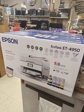 NEW Epson ET-4950 EcoTank Wireless All-In-One Color Touchscreen Printer WHITE