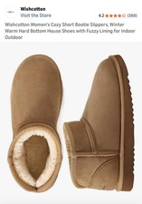 Wishcotton Women  s Cozy Short Bootie Slippers Size 8