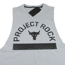 Under Armour Project Rock Payoff Bull Tank Men's Size Large Grey NEW 1383195-011