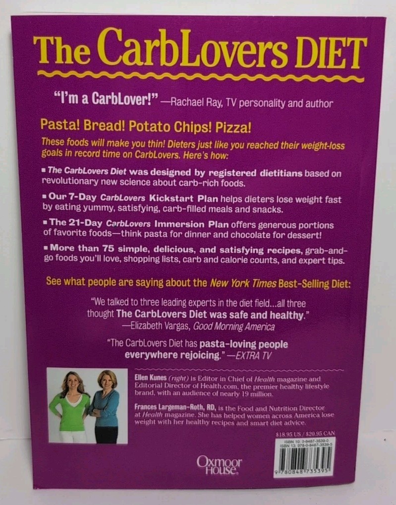 The Carblovers Diet: Eat What You Love, Get Slim for Life! by Ellen Kunes 