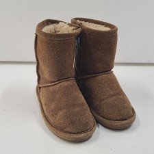 Bearpaw Kids Winter Boots Brown Size 9 Sherpa Lined Zip Up Everyday Warm