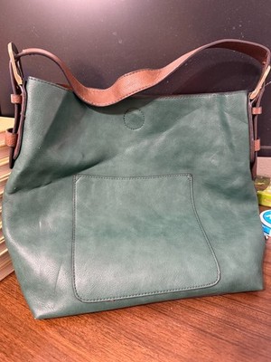 Joy Susan Blue Vegan Leather Classic Hobo Bag Purse Turquoise/Green