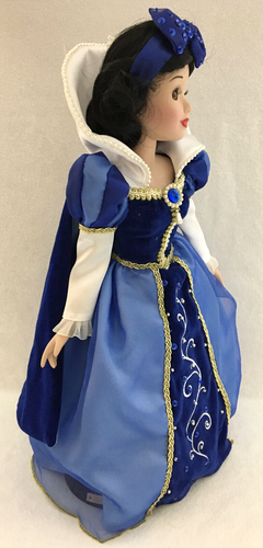Disney Snow White Holiday Porcelain Doll Princess Blue Dress Bow 16" Stand - Picture 6 of 15