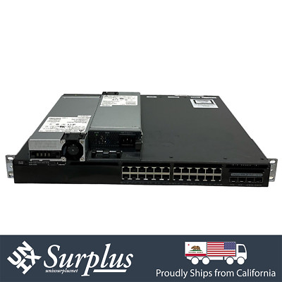 24 Port 1GB RJ45 Cisco WS-C3650-24PD-S POE IPBASEK9 F2B 2x PSU | 2x 10GB SFP+