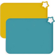 2 Pack Silicone Placemats for Baby Kids Non-Slip Eating Toddler Table Mats