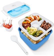 Contenedor de salsa a prueba de fugas Bento Box de 2 niveles, Spork, lonchera para oficina escolar