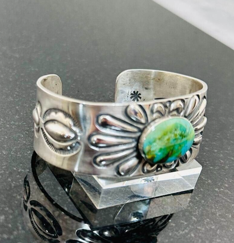 Double RL RRL Ralph Lauren Silver Bangle Bracelet Turquoise Rare