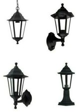 LED Black Traditional Coach House Outside Lantern Hanging Post Top Wall PIR 