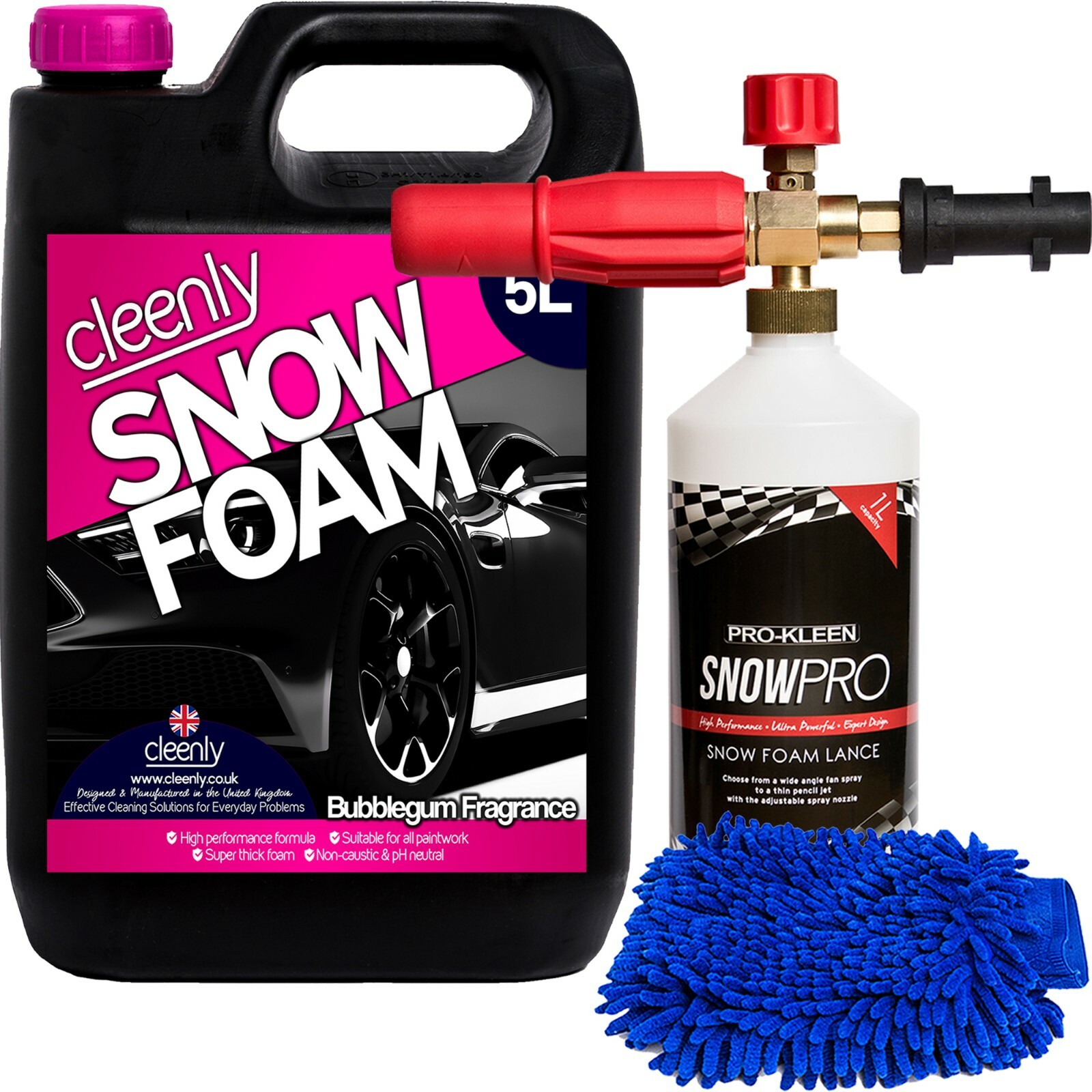 Cleenly Snow Foam Shampoo Lance Cannon Karcher Compatible Pressure Washer Gun 5L