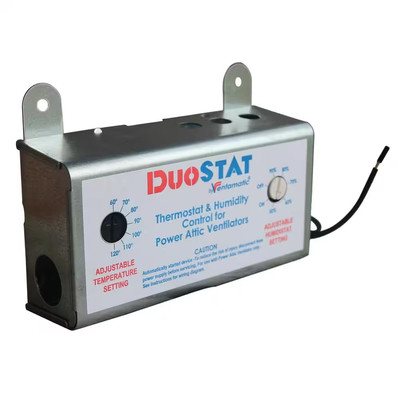 Ventamatic DuoStat Power Attic Vent Thermostat and Humidistat XXDUOSTAT