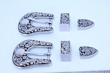 2 New Ivan Silver Tone Western Floral Belt Buckle 2.25" x 2" Hardware Sets