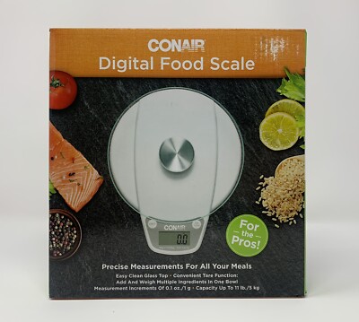 CONAIR Professional DIGITAL FOOD SCALE Glass Top 11Ib Capacity New in Open Box