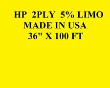 COLOR STABLE WINDOW TINT ROLL 5% 36" x100 FT LIMO  DARK MADE IN USA 2 PLY