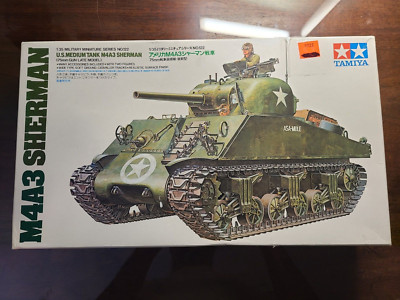 Tamiya US Medium Tank M4A3 No. 35122 1/35 Sherman Model Kit OPENED