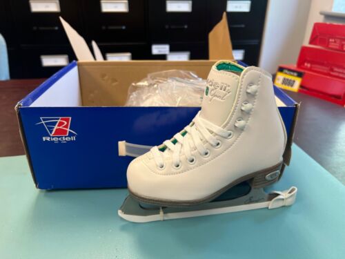 Riedell Figure Ice Skates Medium Sizes White, Opal  Stainless Blades