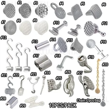 Dental Orthodontic Lingual Button Crimpable Mesh Base Hook Bondable Button Chain