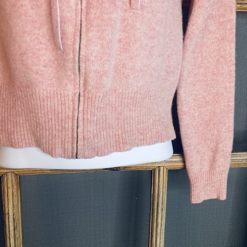 Old Navy Girls Pink 100% Lambs Wool Knitted Hooded Sweater Size M 14x18 Full Zip - Picture 5 of 11