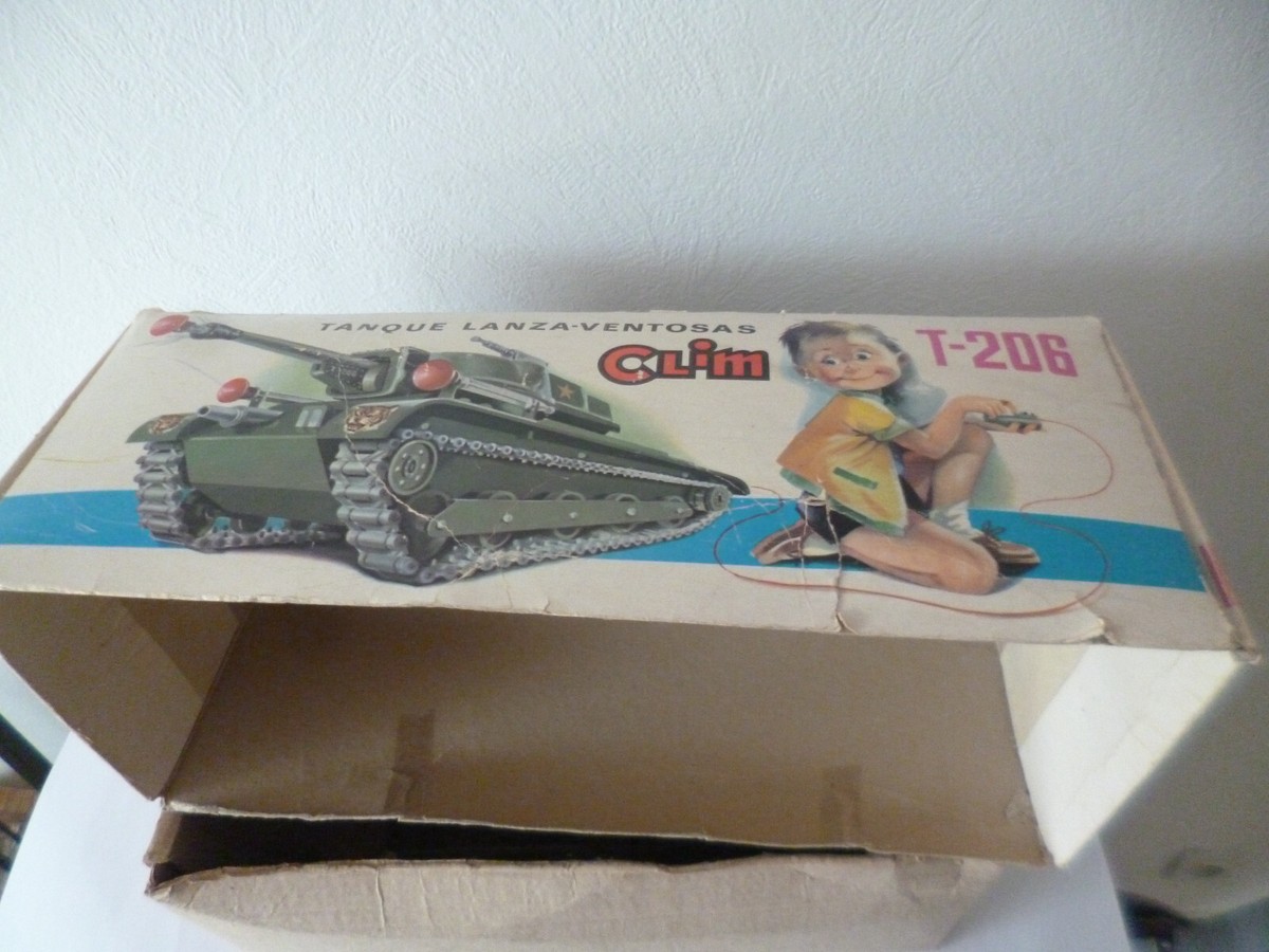 Ancien Tank En Tôle Lanza-Ventosas - Échelle 1/10e - Boîte D'origine - Vintage