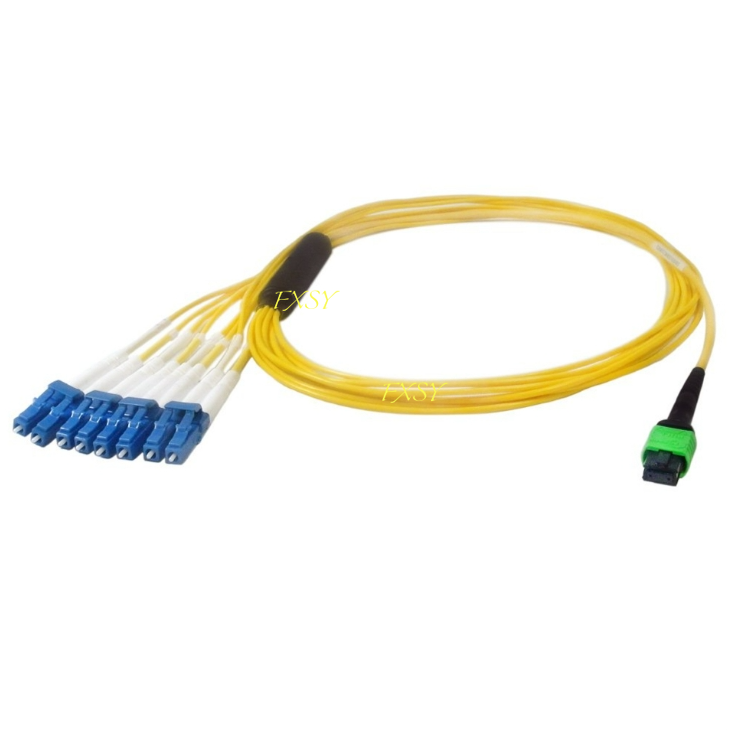 Single Mode Breakout Optical Fiber Cable Patchcord MPO/F to 4*LC 8F OS2 ...