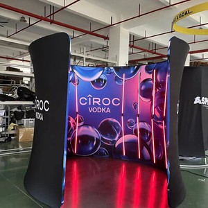 8Ft Diameter Round 28LED 360 Photo Booth Enclosure Backdrop Photo Booth Tent