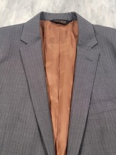 40R Men's Jos. A. Bank Joseph Blazer Striped Gray 100 Wool Slim Fit Sport Coat
