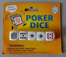  807 - Koplow Games Set 5 Poker Dice Company USA 2000 Brand New