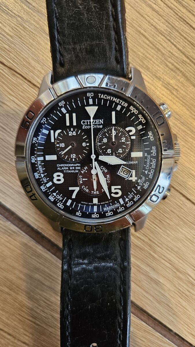 Citizen Eco Drive Watch E820-s061636 | Titanium Chronograph Citizen Eco Drive Watch E820-s061636 | Titanium Chronograph