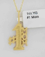 1 MOM PENDANT NECKLACE 14K YELLOW GOLD - New With Tag