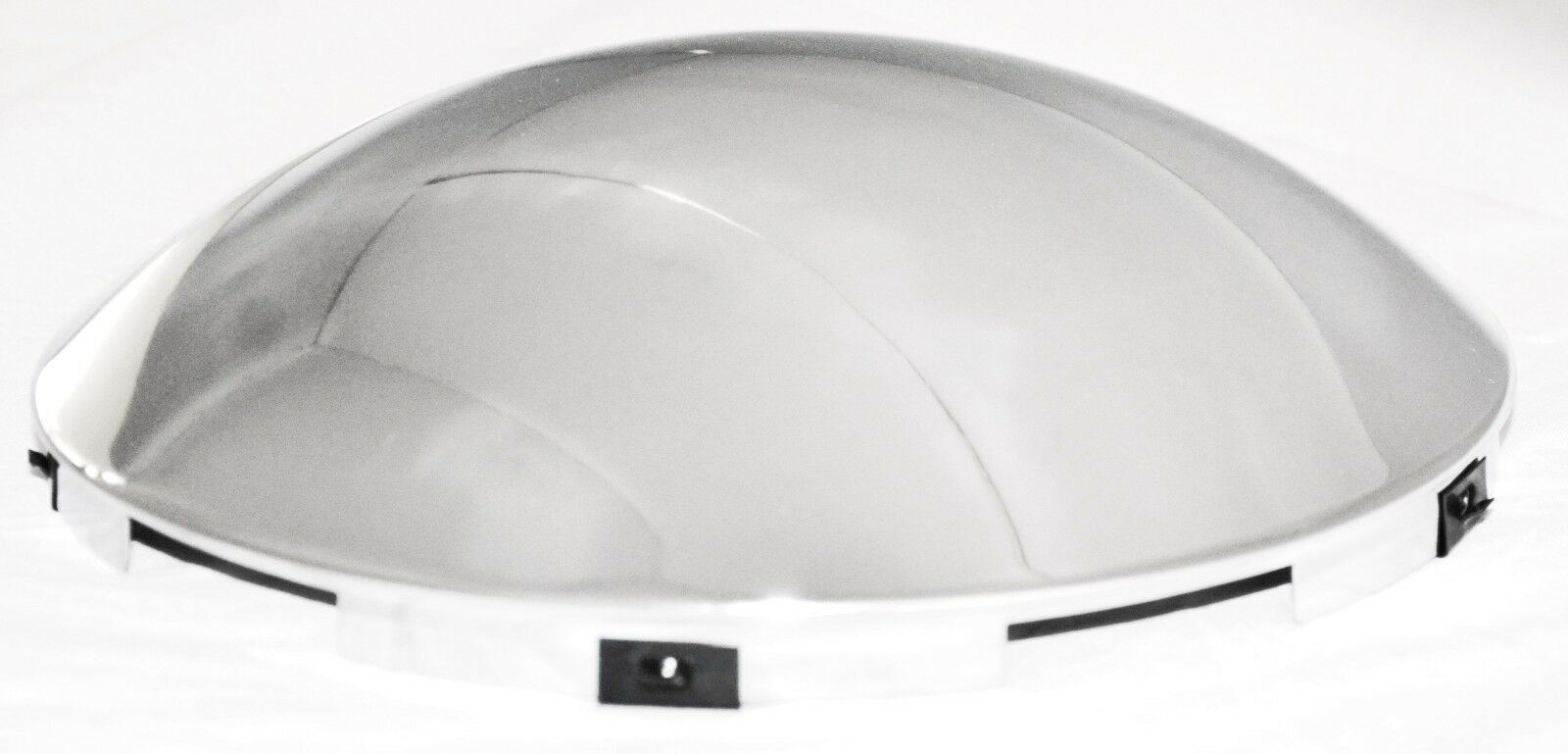 Front Hub Caps for Steel Wheel 5 Even Notches Dome Chrome 7/16" Lip #10514 Pair