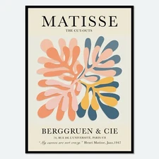 Henri Matisse Cut-Outs Colorful Vintage Poster Art Print, Matisse Poster M04