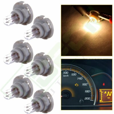 6x Warm White T4/T4.2 Neo Wedge A/C Heater Climate Control Light Halogen Bulbs By Autodayplus