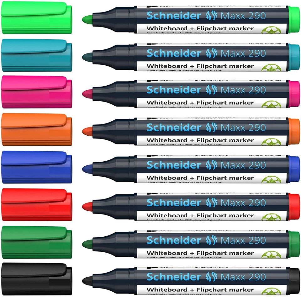 Schneider Maxx 290 Marker (für Whiteboards und Flipcharts 8er sortiert) 129098