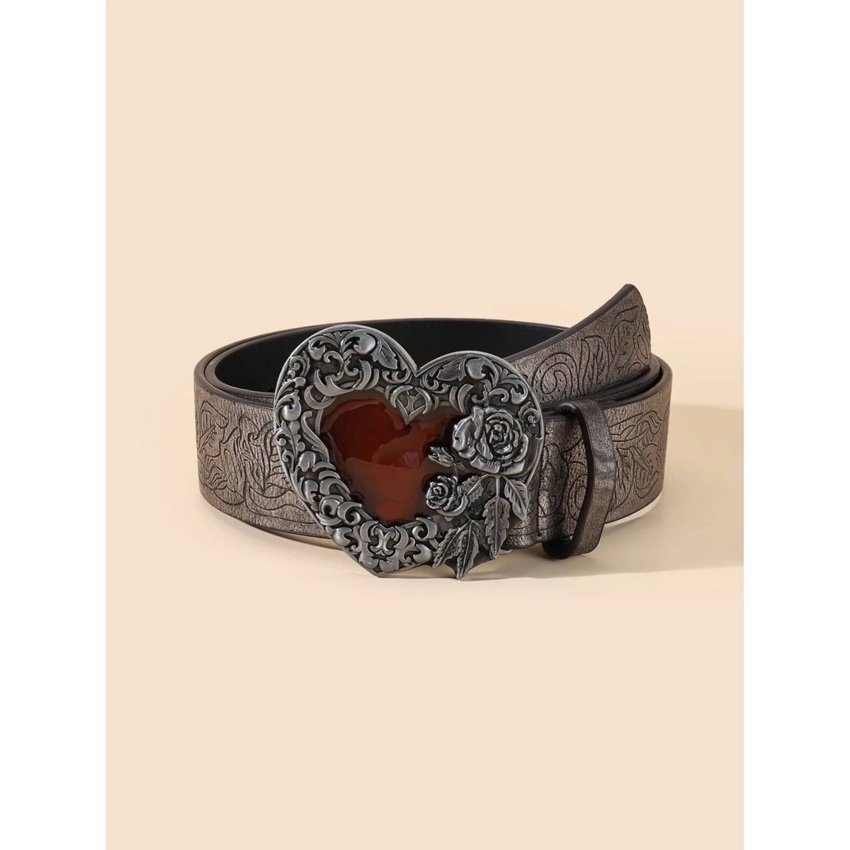 ♡ ♡ n.k atelier flower belt♡ NEW SHEIN Flower Detail Heart Decor Belt With Hole Punch | eBay