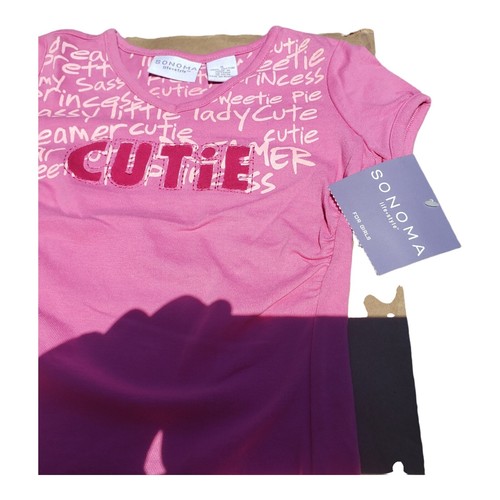 Sonoma Size 4 Pink short sleeves t shirt top cutie sassy lady sweet princess - Picture 3 of 5