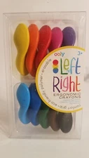 Ooly Left Right Ergonomic Crayons Set of 10 Colors Polymer Erasable Age 3+