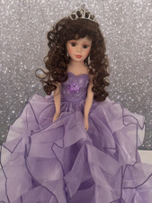 Quinceanera sweet sixteen 25 porcelain doll ruffles dress - Lilac