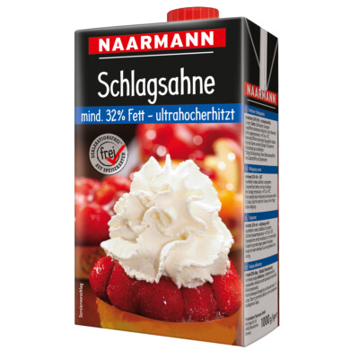 Naarmann Schlagsahne 32 Prozent Fett ultrahocherhitzt sahnig 1000g