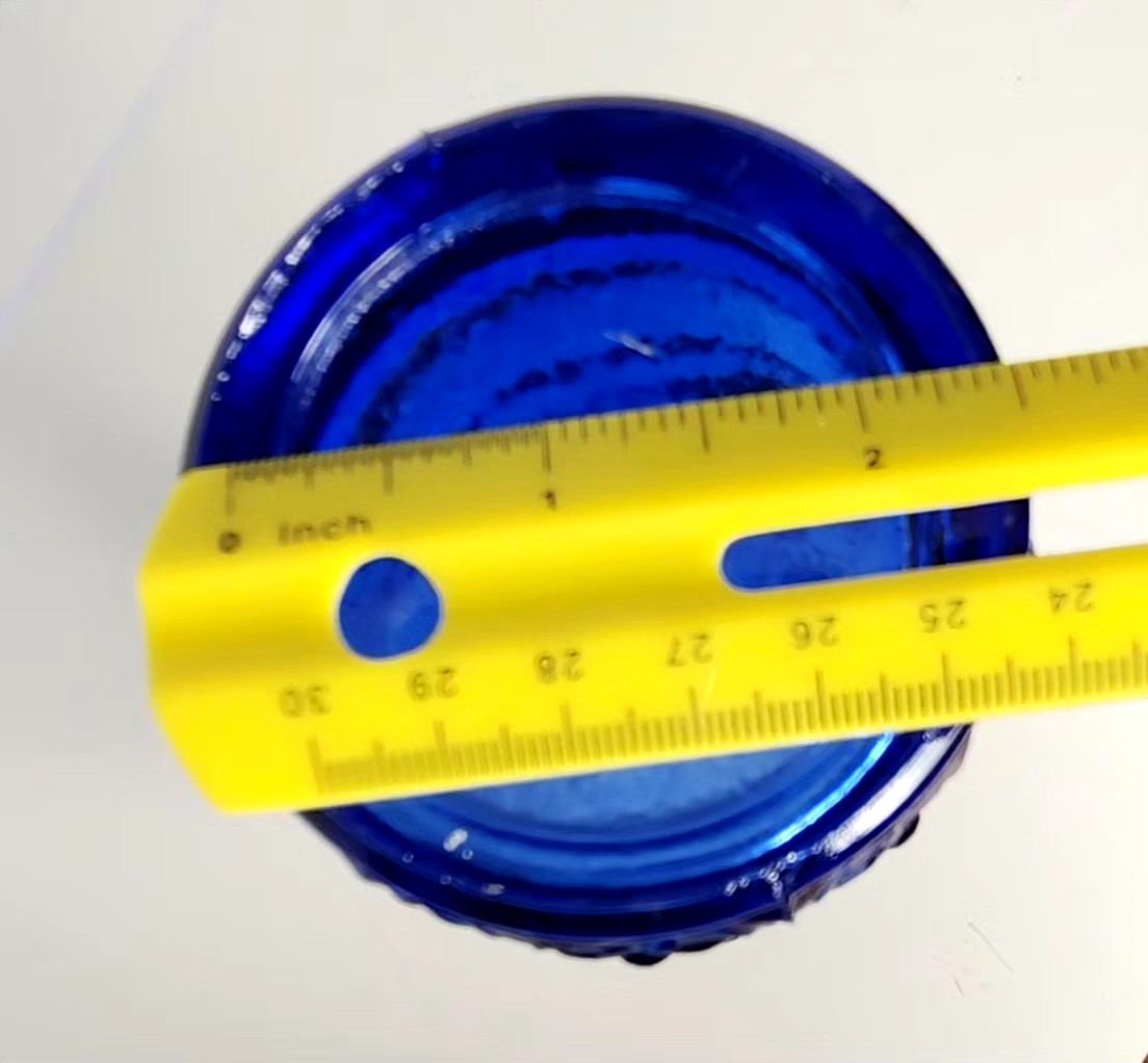 Vintage Cobalt Blue Embossed Pressed Glass Bottle Decanter Decorative 12"